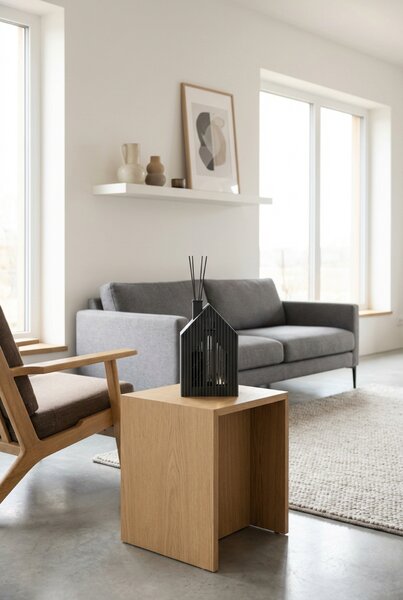 DOMEČEK CASETTA - Aroma difuzér a LED svíčka , antracit-matný