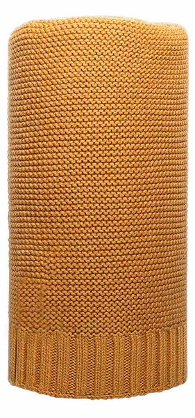 Bambusová pletená deka NEW BABY 100x80 cm hořčicová