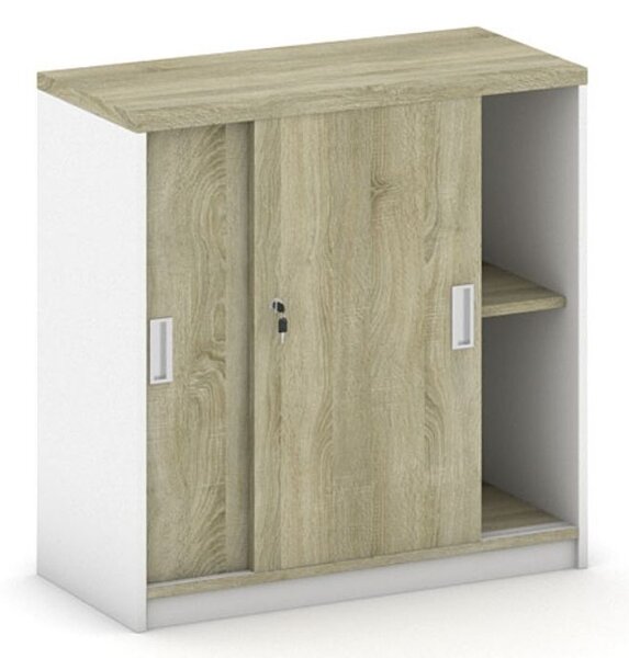 Skříň zasouvací MIRELLI, 800 x 400 x 800 mm, bílá/dub sonoma