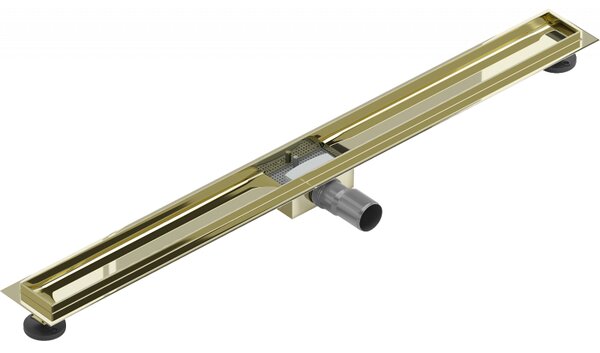 Mexen Flat nerezový sprchový žlab 90 cm - tělo žlabu bez krytu, zlatá, 1515090