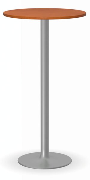 Koktejlový stůl OLYMPO II, průměr 600 mm, šedá podnož, deska třešeň