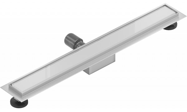 Mexen Flat nerezový sprchový žlab 50 cm vzor bílé sklo, 1027050-15