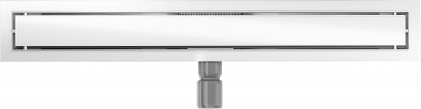 Mexen Flat nerezový sprchový žlab 50 cm vzor bílé sklo, 1027050-15
