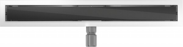 Mexen Flat nerezový sprchový žlab 50 cm vzor černé sklo, 1026050-15