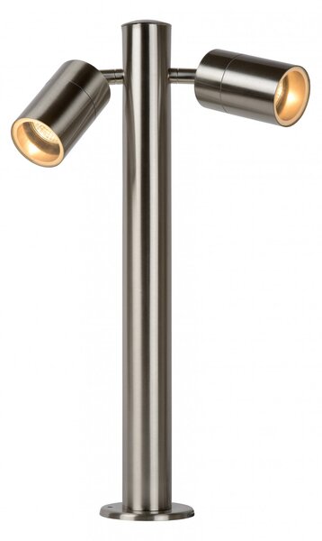 Lucide 14867/10/12 LED venkovní stojací lampa Arne 2x5W | GU10 | 700lm | 2700K | IP44 - chrom