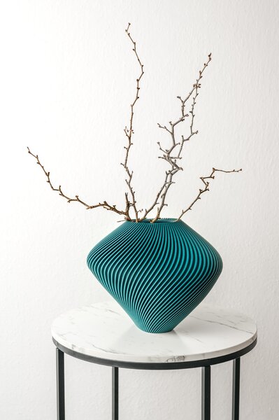 VÁZA TORACE - S jedinečným designem, transformative teal