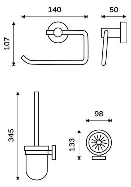 Nimco Unix doplňky k WC sada UN set-94WN-26