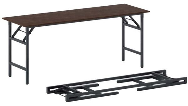 Konferenční stůl FAST READY, 170x50 cm, černá podnož, ořech