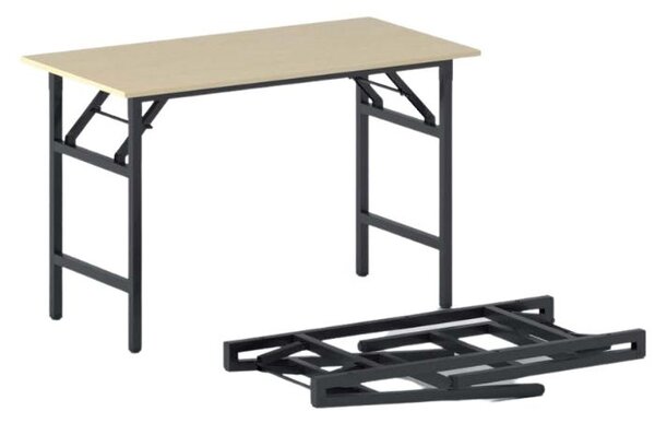 Konferenční stůl FAST READY, 120x60 cm, černá podnož, bříza