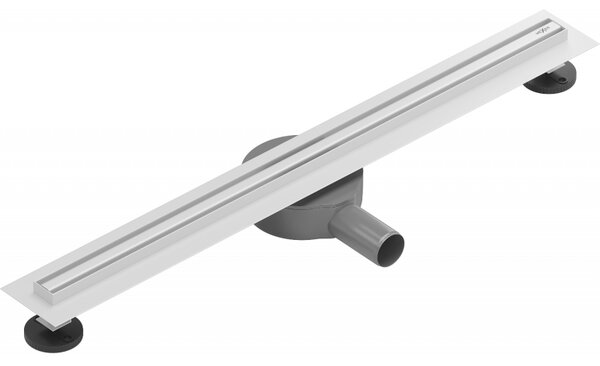 Mexen Flat nerezový sprchový žlab s rotačním 360° sifonem 70 cm, vzor SLIM, bílá, 1241070