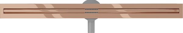 Mexen Flat nerezový sprchový žlab s rotačním 360° sifonem 80 cm, vzor SLIM, růžovo-zlatá, 1641080