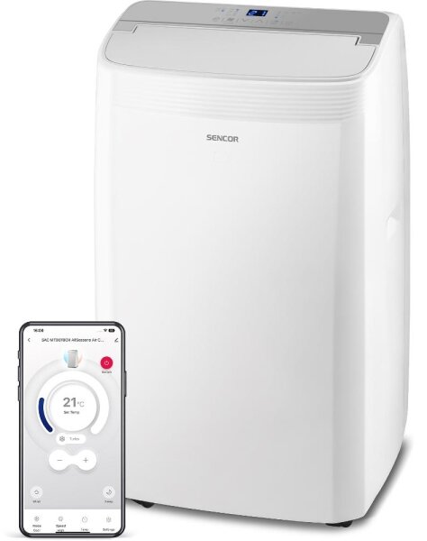 Sencor - Chytrá mobilní klimatizace 5v1 733W/230V 9000 BTU Wi-Fi bílá + DO