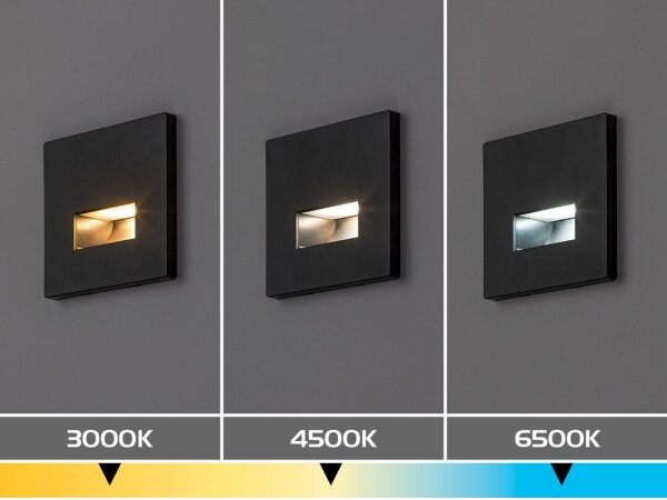 Rabalux 77195 - LED Schodišťové svítidlo LUNCA LED/1W/230V 3000/4500/6500K černá