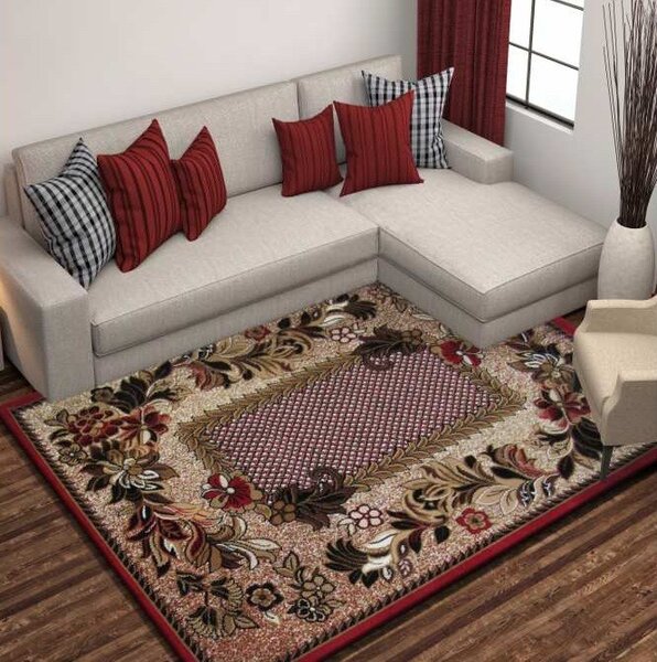 Vintage červený koberec do obýváku Šířka: 60 cm | Délka: 100 cm