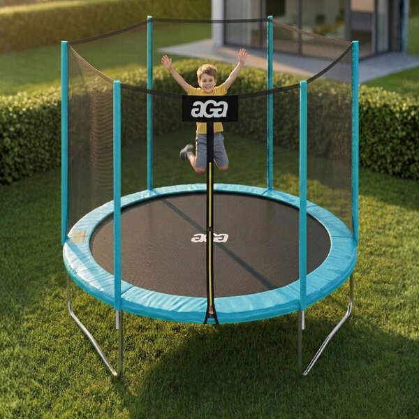 Aga SPORT TOP Trampolína 180 cm Světle modrá + ochranná síť