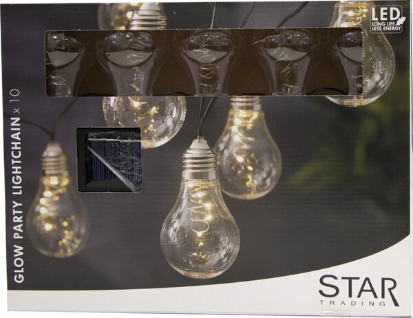 Světelný LED řetěz na solární napájení Glow