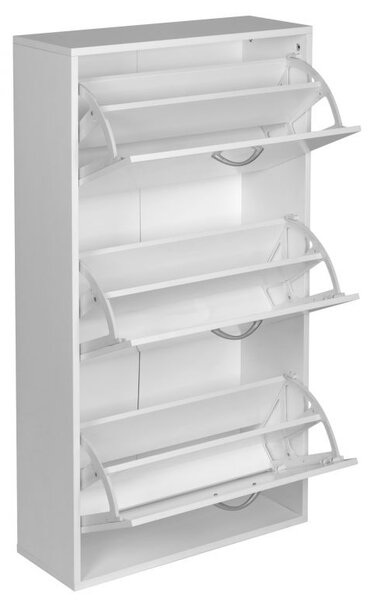 Miadomodo Výklopný botník, bílý, 59 x 105 x 22 cm