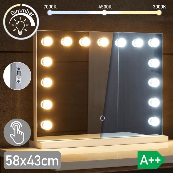 LED zrcadlo do koupelny Hollywood 58 × 43 cm