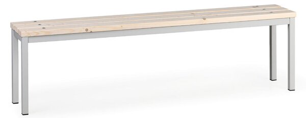 Šatní lavice, sedák - latě, délka 1500 mm, šedé nohy