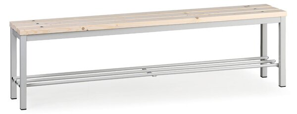 Šatní lavice s botníkem, sedák - latě, šedé nohy, délka 1500 mm