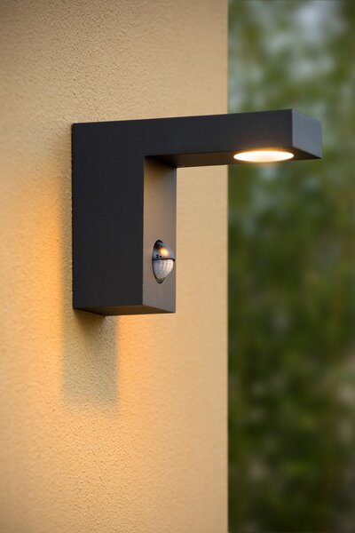 LED venkovní nástěnné svítidlo Lucide Texas 28850/24/30 1x6W LED - designová řada / pohybové čidlo