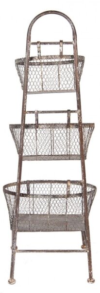 Kovový vysoký stojan se 3 košíky Gertule – 43x43x116 cm