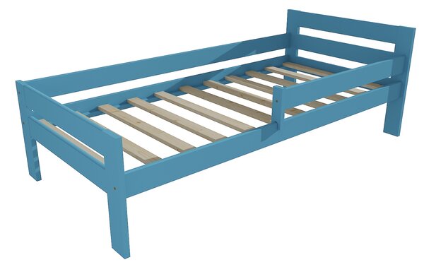 Vomaks Dětská postel M 009 NEW* se zábranou Rozměr: 70 x 160 cm, Povrchová úprava: netransparentní barva modrá