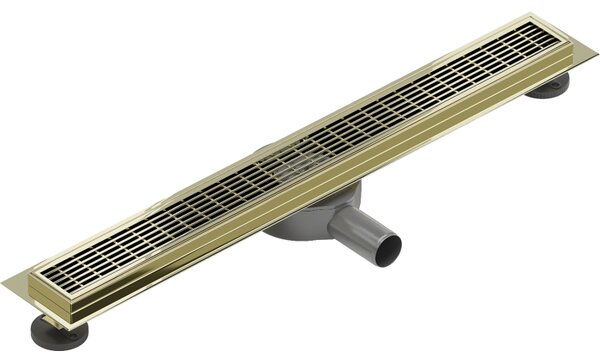 Mexen Flat 360°, nerezový sprchový žlab vzor M33 50 cm, zlatá lesklá, 1533050-40
