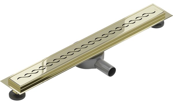 Mexen Flat 360°, nerezový sprchový žlab vzor M18 50 cm, zlatá lesklá, 1523050-40