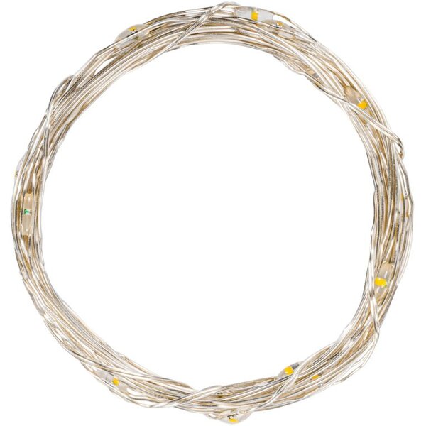 Sada 10 ks světelných drátů, 25 LED, studená bílá, baterie