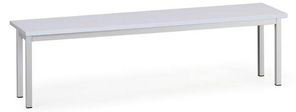 Šatní lavice, sedák - lamino, délka 1500 mm, šedé nohy, šedá
