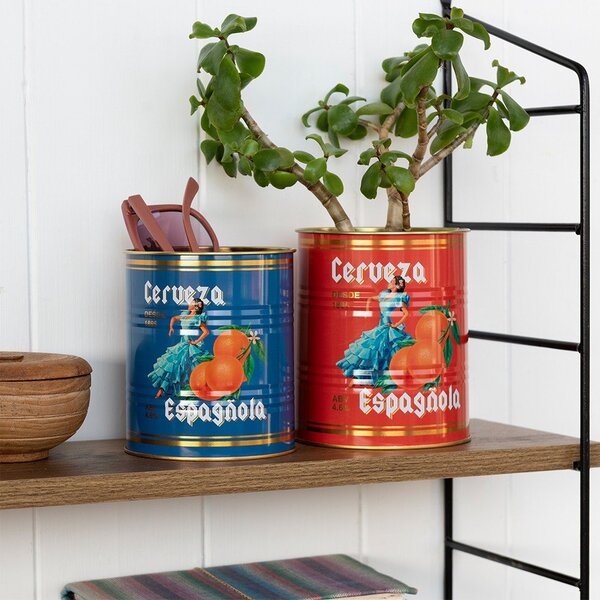 Dekorativní cínové úložné boxy v sadě 2 ks ø 11x13 cm Cerveza Española – Rex London