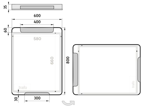 Nimco LED zrcadlo 10,5W, 60x80 cm