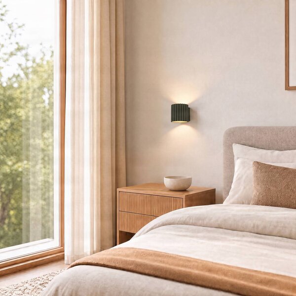 SOLLUX LIGHTING Nástěnné světlo Aura, olivově zelené, Ø 10 cm, G9, směřující, stmívatelný, Zelená, Chodba, Hliník, Moderní