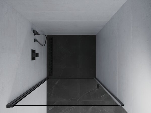 Mexen Pretoria sprchové dveře výklopné 70 cm, transparentní, černé - 852-070-000-70-00