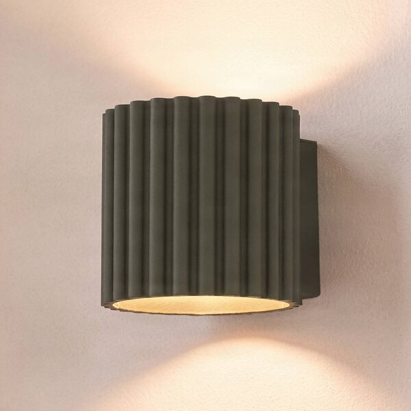 SOLLUX LIGHTING Nástěnné světlo Aura, olivově zelené, Ø 10 cm, G9, směřující, stmívatelný, Zelená, Chodba, Hliník, Moderní