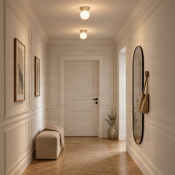 SOLLUX LIGHTING Stropní světlo Zori, béžová/opálová, Ø 16 cm, keramika/sklo, IP44, stmívatelný, Bílá / opál, Koupelna, Sklo, Moderní