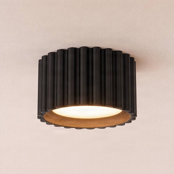 SOLLUX LIGHTING Stropní světlo Aura 1, černé, 1žárovkové, Ø 10 cm, GX53, stmívatelný, Černá, Chodba, Hliník, Moderní