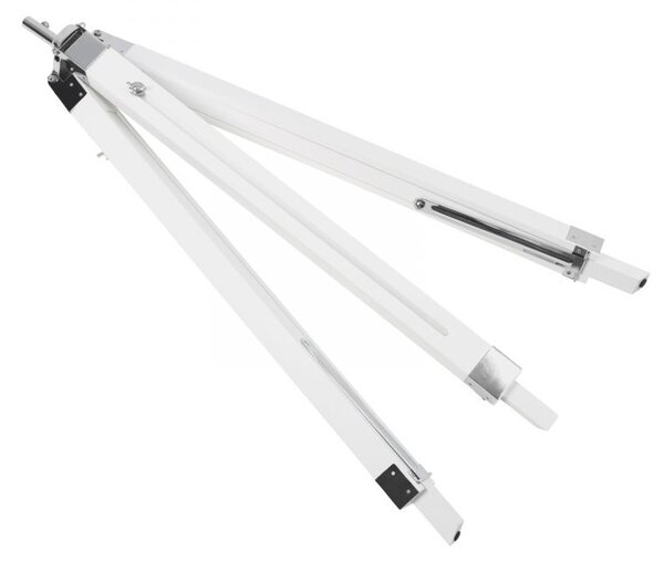 JAGO Stojací lampa s dřevěnou trojnožkou, bílá matná