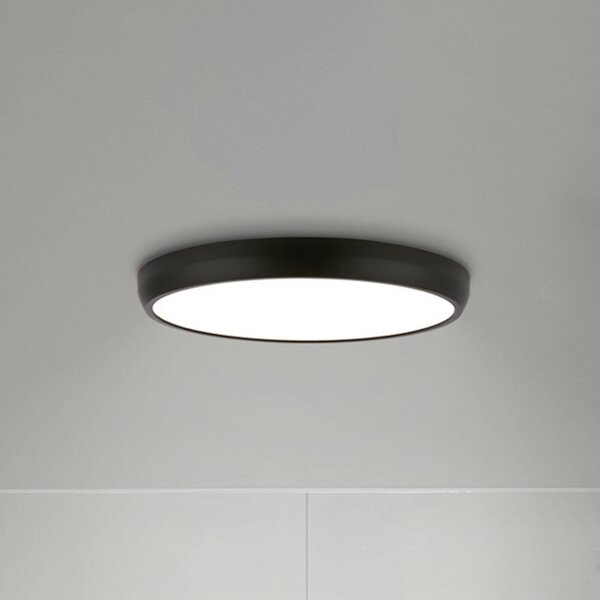 Briloner LED stropní svítidlo Navaro, černá/bílá, Ø 38 cm, 4 000 K, Černá, Chodba, kov, Moderní