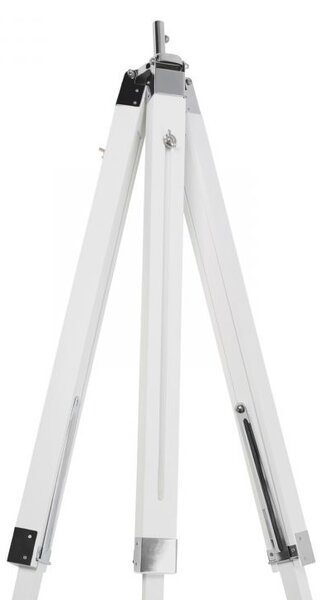 JAGO Stojací lampa s dřevěnou trojnožkou, bílá matná