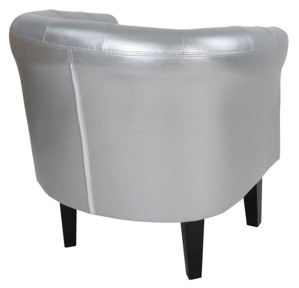 Miadomodo Křeslo Chesterfield, 58 x 71 x 70 cm, stříbrné