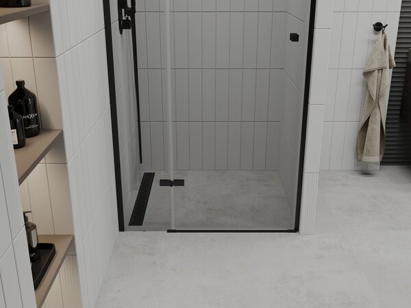 Mexen Roma sklopné sprchové dveře 90 cm, transparentní, černé - 854-090-000-70-00