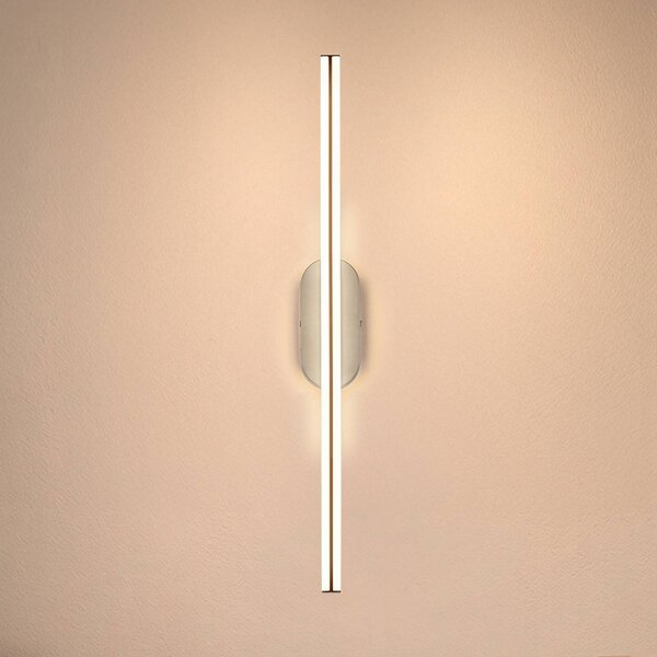 Briloner LED nástěnné světlo Ruth, světle šedá/hnědá, výška 60 cm, 3 000 K, Hliník / šedá / zinek, Chodba, kov, Moderní