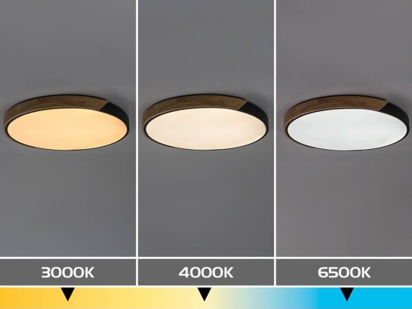 Rabalux 71418 - LED Stropní sv MAPLE2 42W/230V 3000/4000/6500K černá/dub pr.41cm