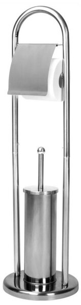 AQUAMARIN Stojanová WC souprava 81 x 22 x 22 cm, stříbrná