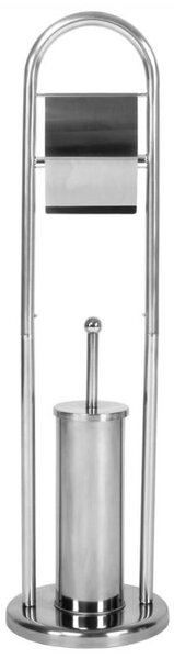 AQUAMARIN Stojanová WC souprava 81 x 22 x 22 cm, stříbrná