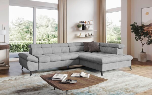 SEDACÍ SOUPRAVA, textil, šedá Welnova - Sedací soupravy