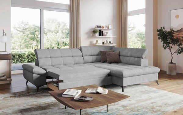 SEDACÍ SOUPRAVA, textil, šedá Welnova - Sedací soupravy