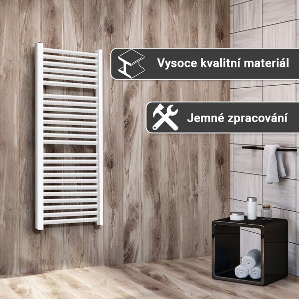 AQUAMARIN Vertikální koupelnový radiátor, 1200 x 600 mm